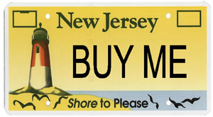 NJ shore license plate